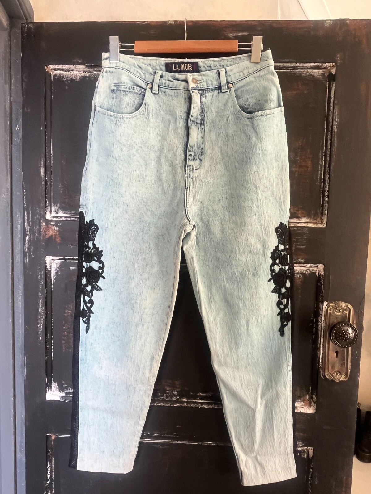 Womens 80s90s Vintage Mint Acid Wash Relaxed with Stretch Denim Jeans w31in 79cm