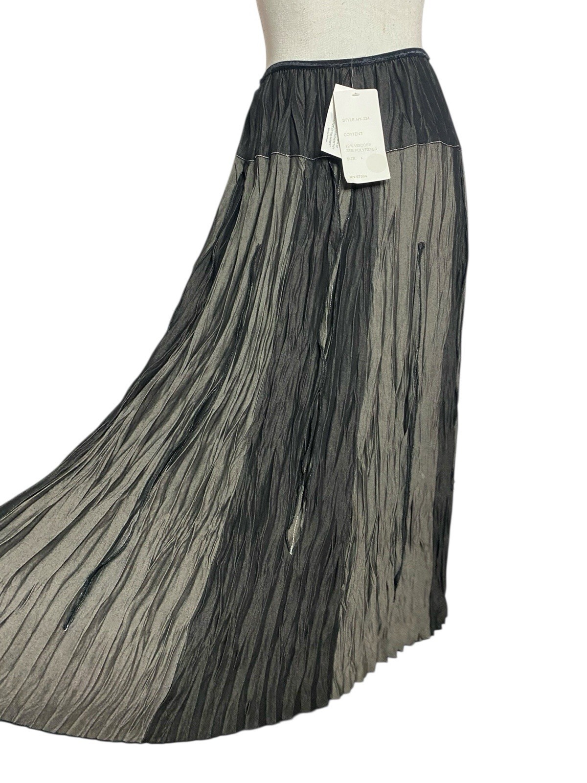 Vtg NWT Great Cavalier St Paul L Maxi Skirt Pleated Dark Romantic Ren Faire 23&Prime;