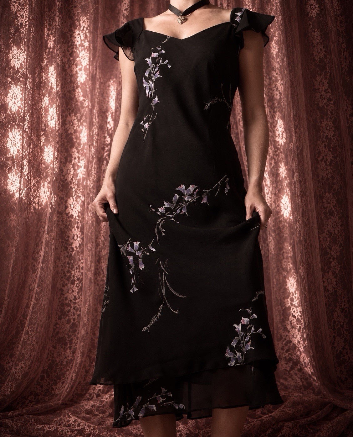 1990s Midnight Orchid gown