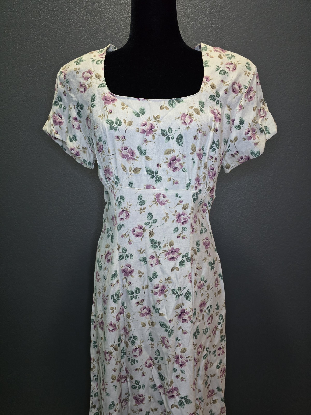 Vintage La Belle Fashions Inc Size 11 Made In USA Empire Waist Shoulder Pads Zip
