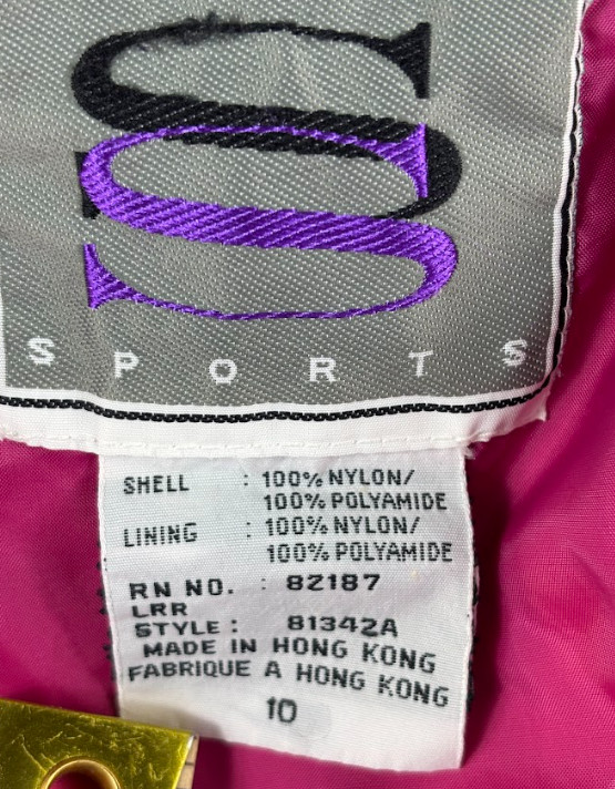 Vintage Slalom Colorblock Ski Jacket Women&rsquo;s M / 10 Retro 80s Neon Winter Coat