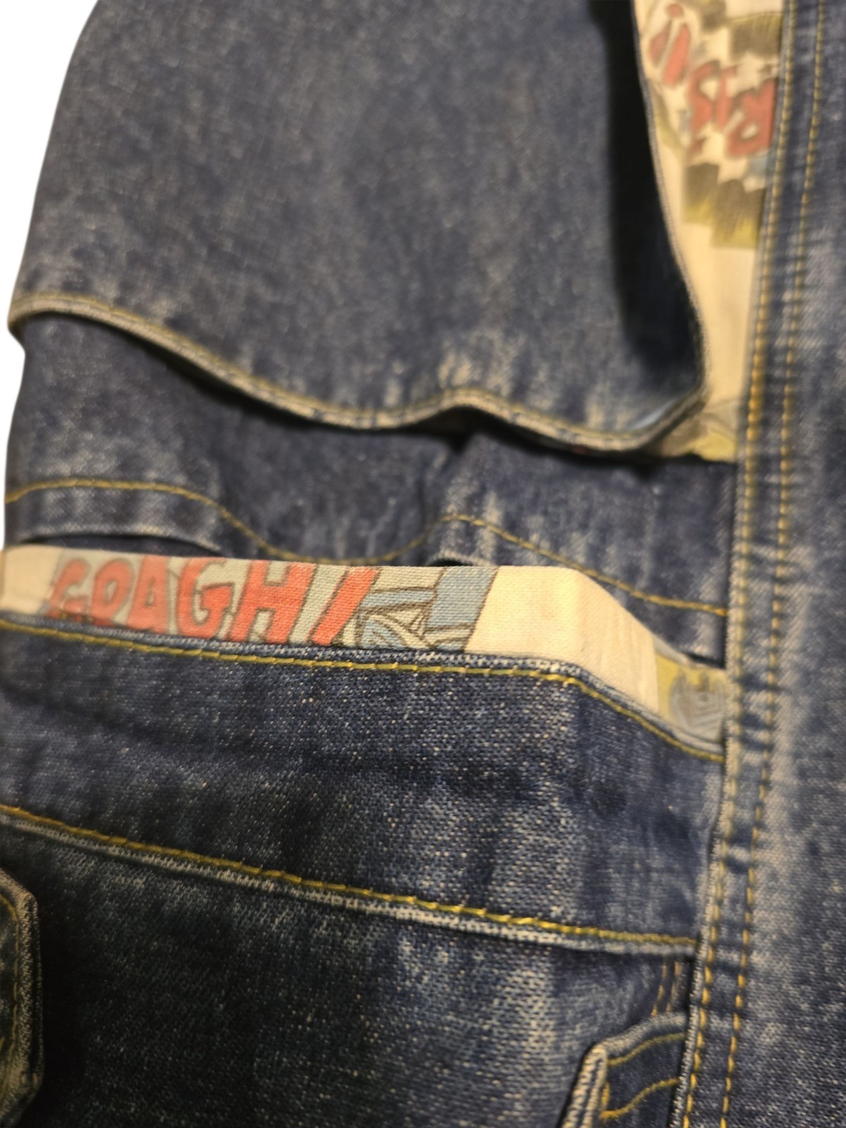 Rare VTG 80s Women’s Gasoline Jeans Comic Strip Accented Pockets Snap Sz 11