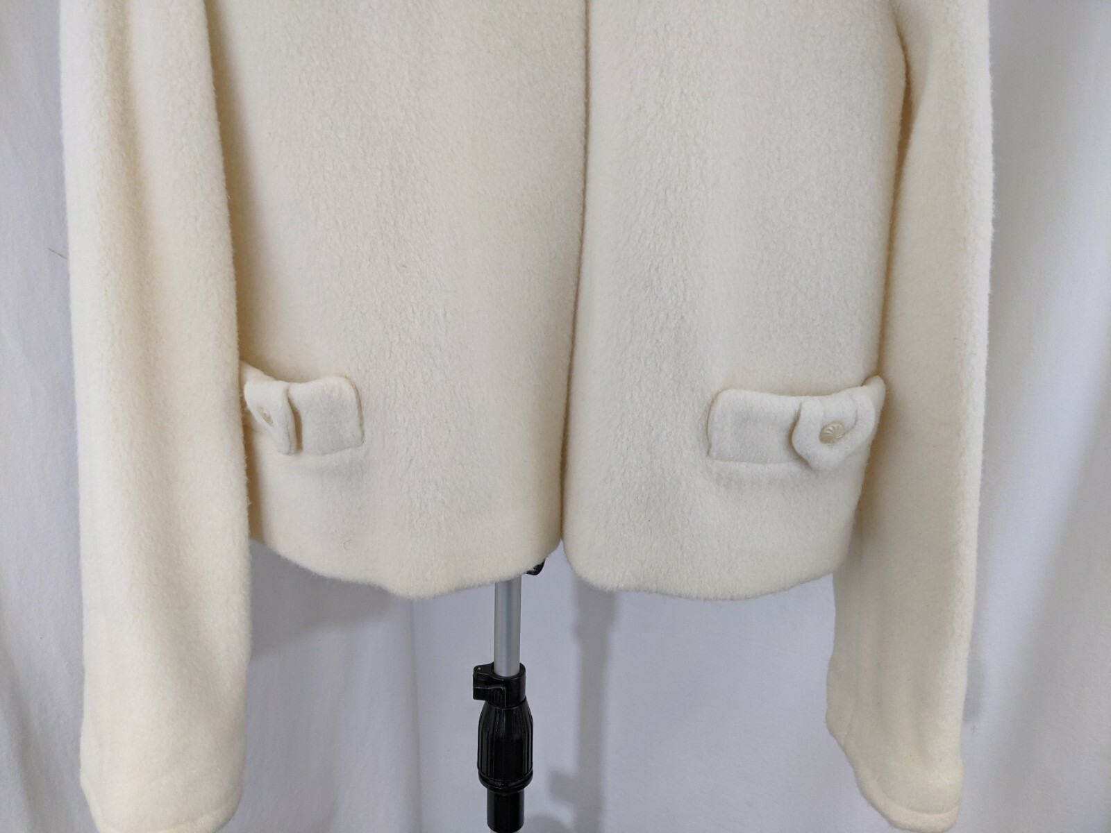 VTG Cream Colored 2 Button Wrap Coat