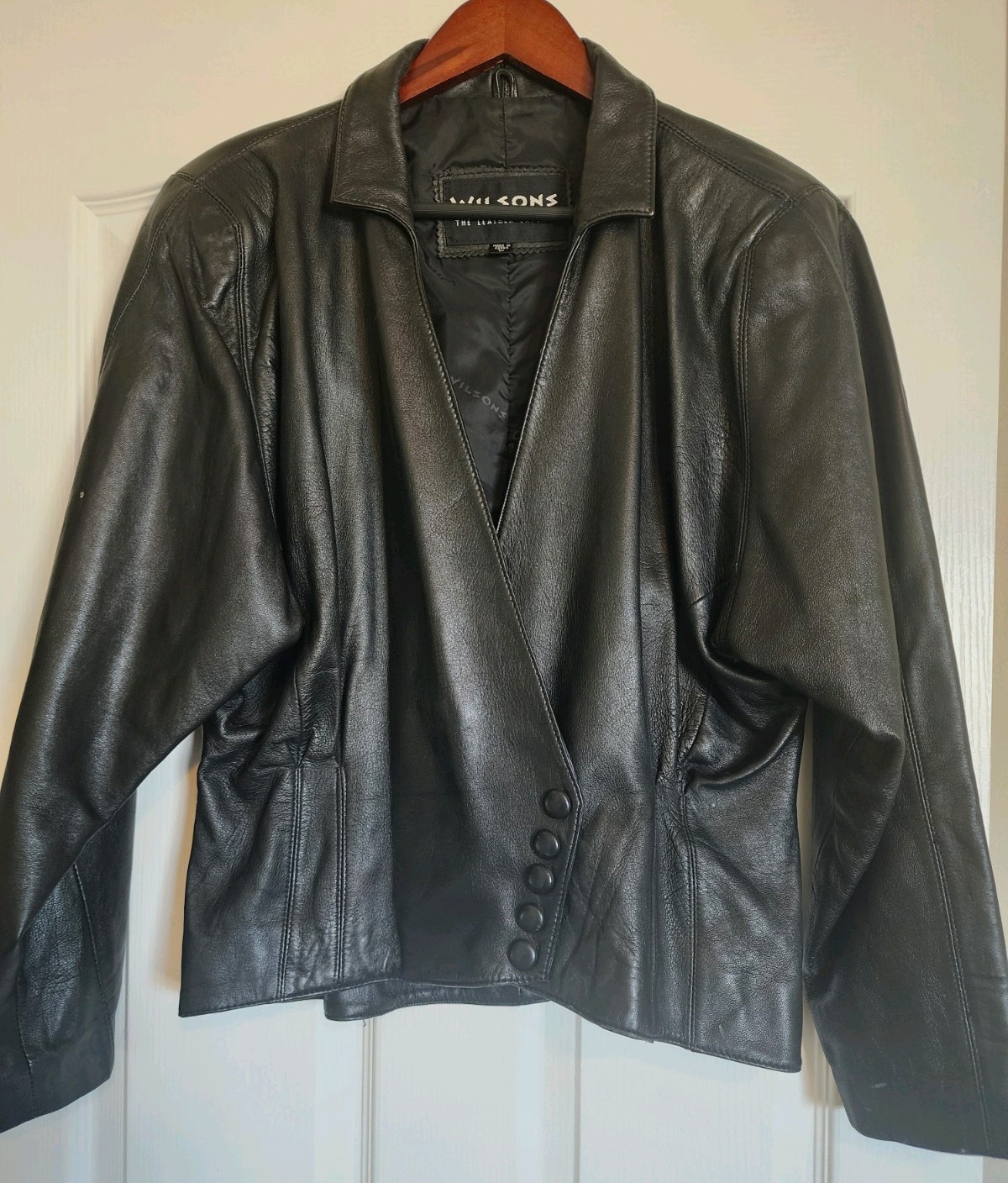 VTG 🔥Wilsons 100% Leather Jacket – 90&rsquo;s Retro Moto Y2K Grunge streetwear Biker