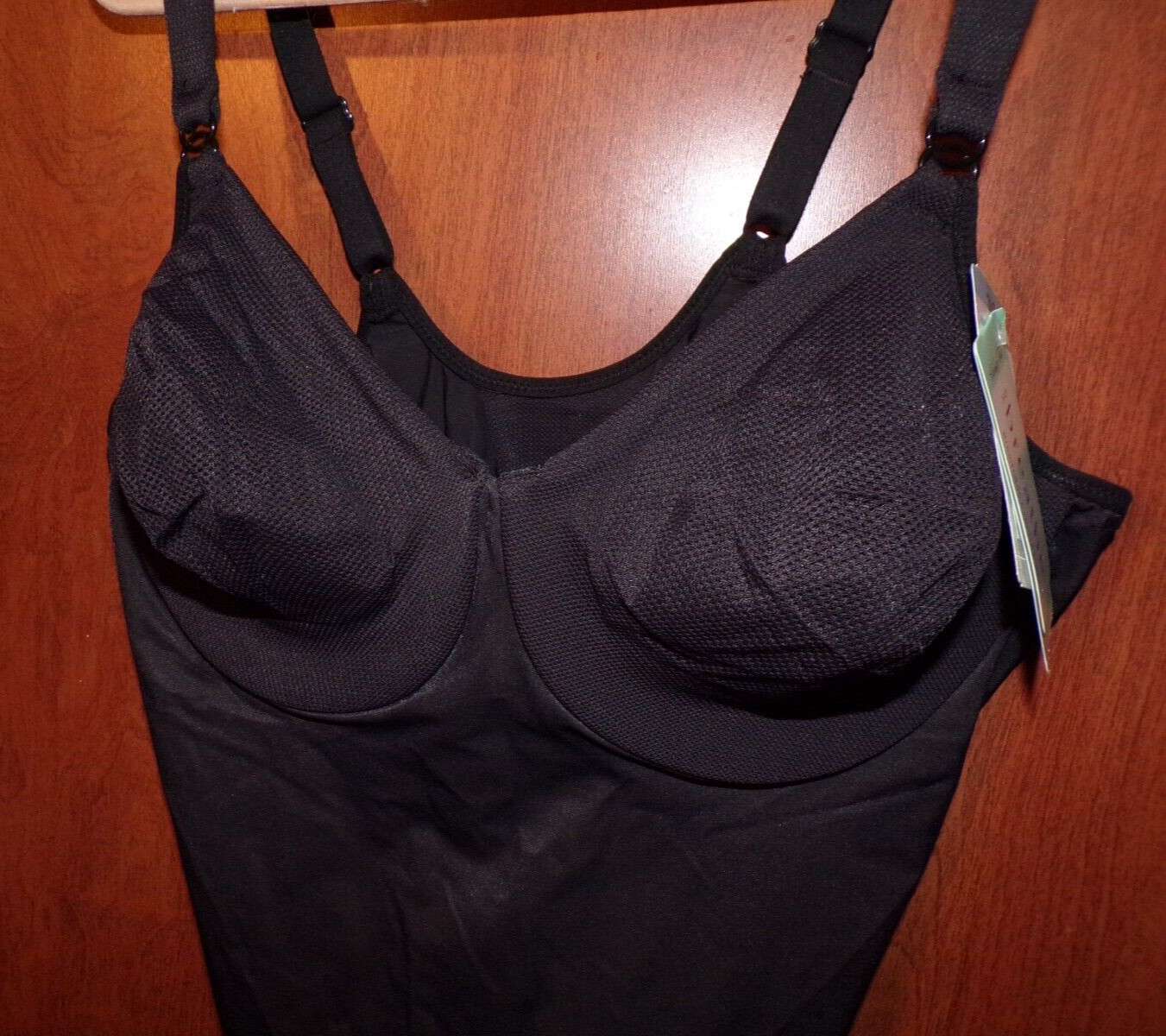 Vintage Vanity Fair Body Breathe Control cami 38c Black NWT
