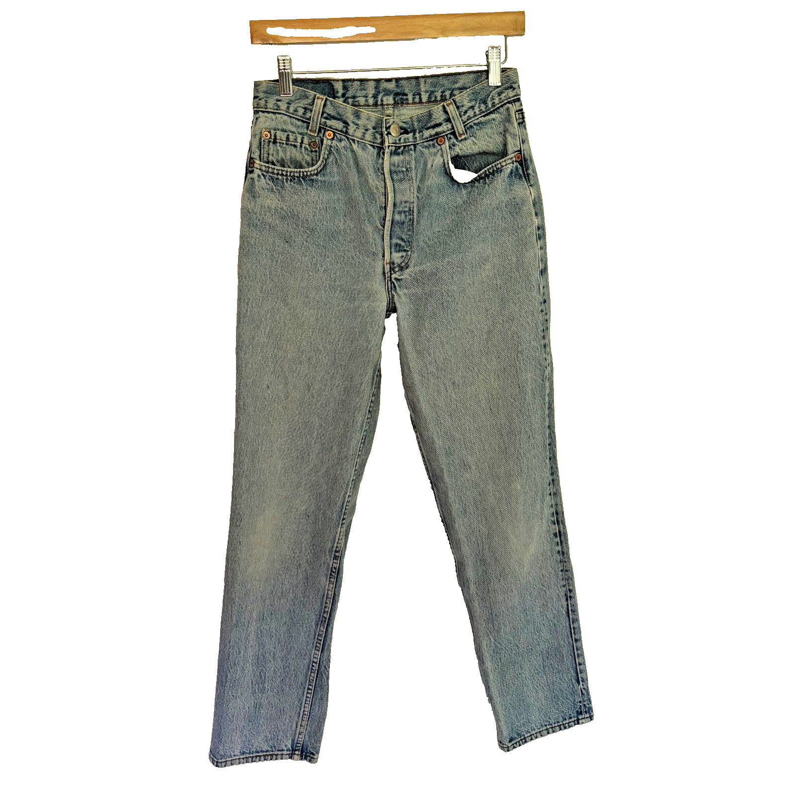 VTG Levi&rsquo;s 701 Student Jeans 1990 Made in USA Blue Stonewash Women&rsquo;s Sz 26×28