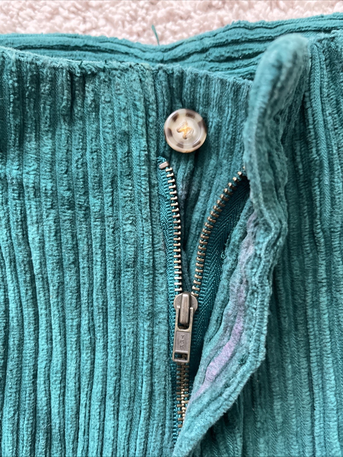 Copper Key Vintage Green High Waisted Pleated Corduroy Shorts Junior 7 Cotton