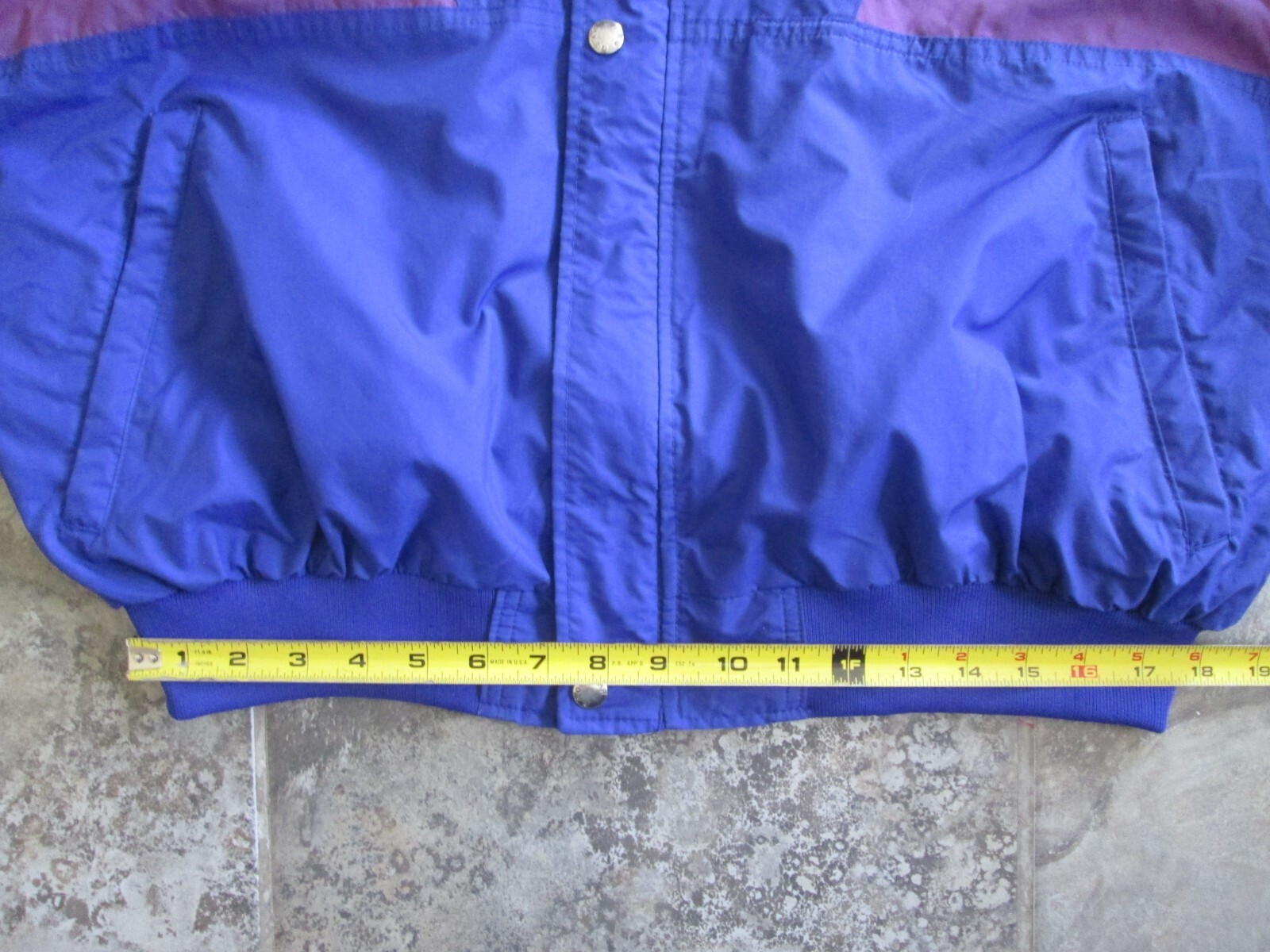 Vintage Pro Gear Nylon Jacket Women&rsquo;s Large Color Block Purple Neon Hooded Korea