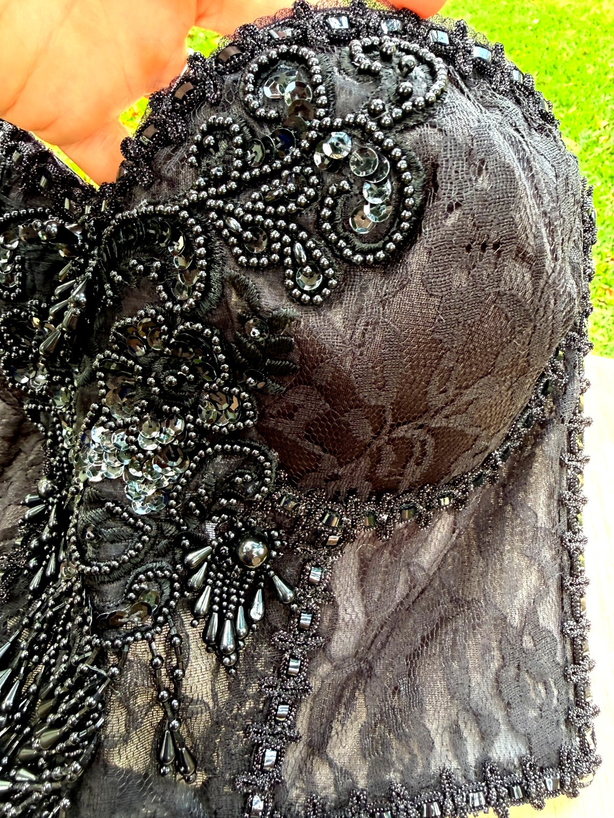 Vintage 80s Bustiers Corset Strapless Sequin 38C Sexy Lace Satin Boudoir Madonna