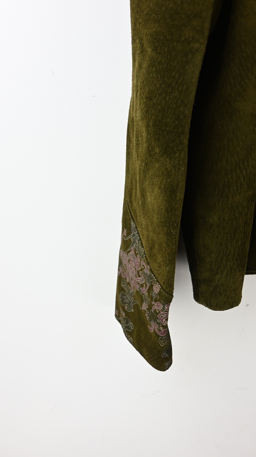 Vintage Duipèl suede leather jacket in olive size EU46/UK16