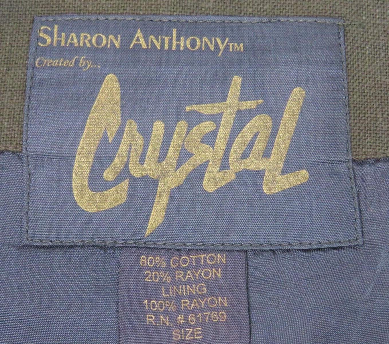 VTG 1990s 2000s SHARON ANTHONY BY CRYSTAL STRIPED PATCHWORK JACKET SIZE MEDIUM