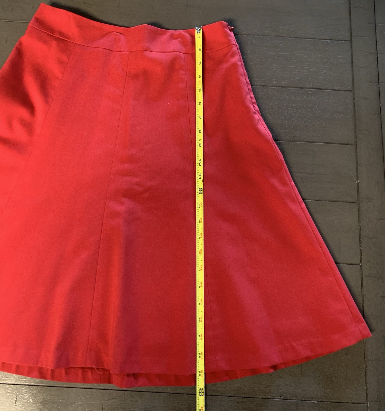 A8 80s COVINGTON STRETCH RAYON BLEND RED FLAIR MINI SKIRT SMALL/6 SIDE ZIP