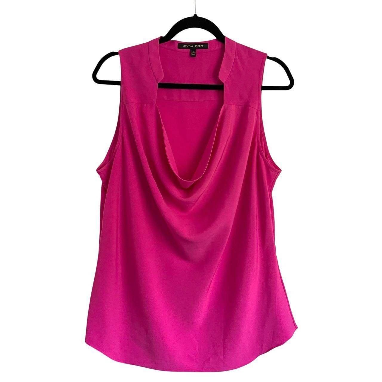 Cynthia Steffe Hot Pink Draped Tank Top: Y2K, 2000s