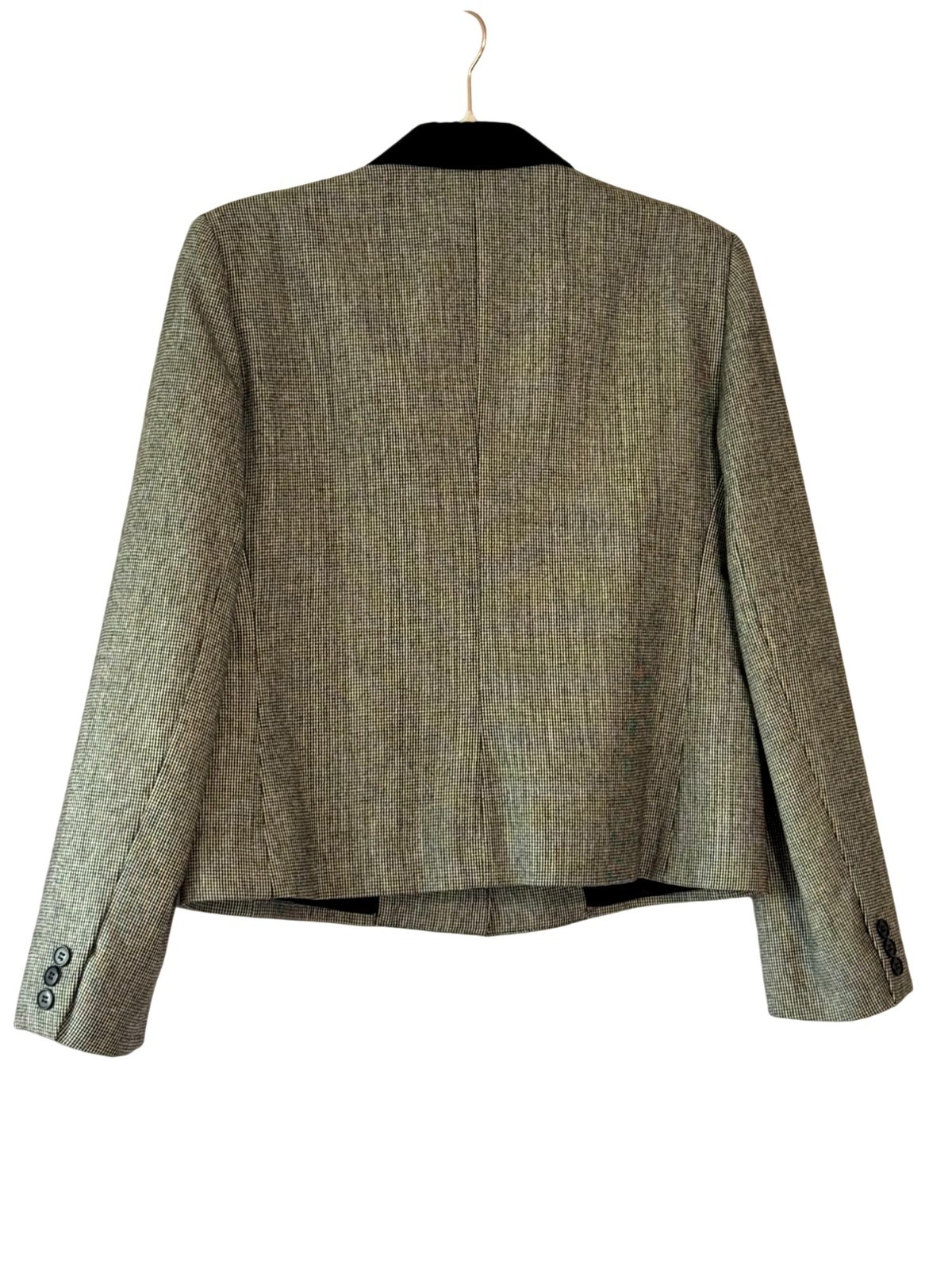 Vintage Evan Picone Houndtooth Blazer Jacket with Velvet Collar ILGWU Union Tag