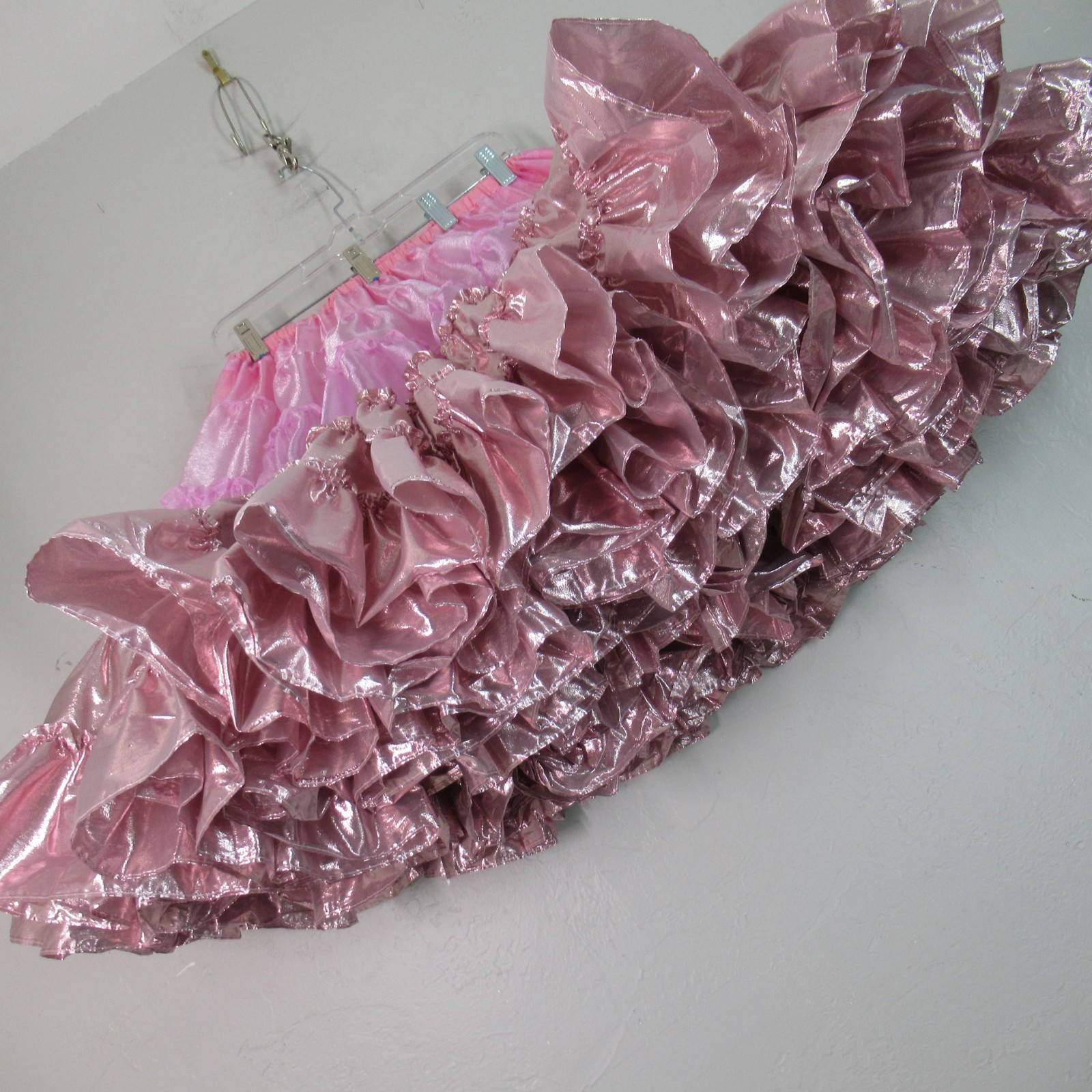 Square Apparel Petticoat Square Dance M Ruffles 3 Tone Metal Pink 3 Tier 2 Layer