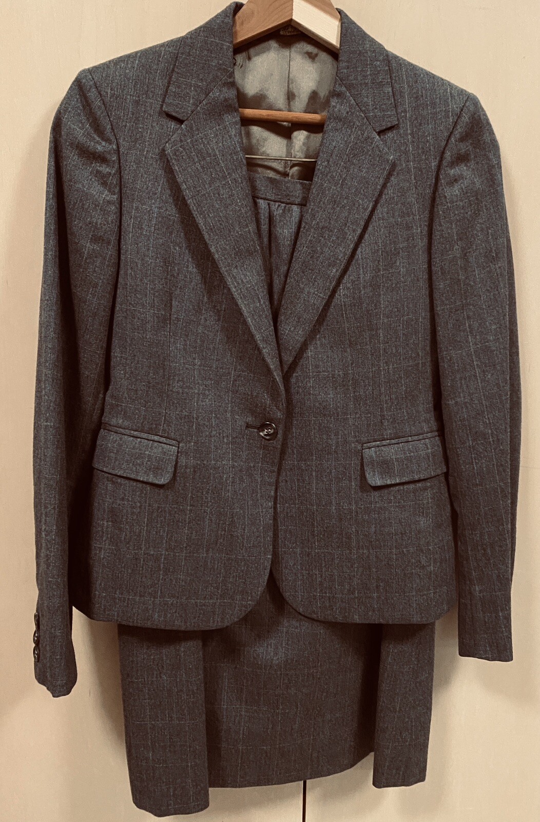 VTG 1970s-80s CRICKETEER Tailored Woman Wool Skirt Suit Fine Brown Plaid Patt 6