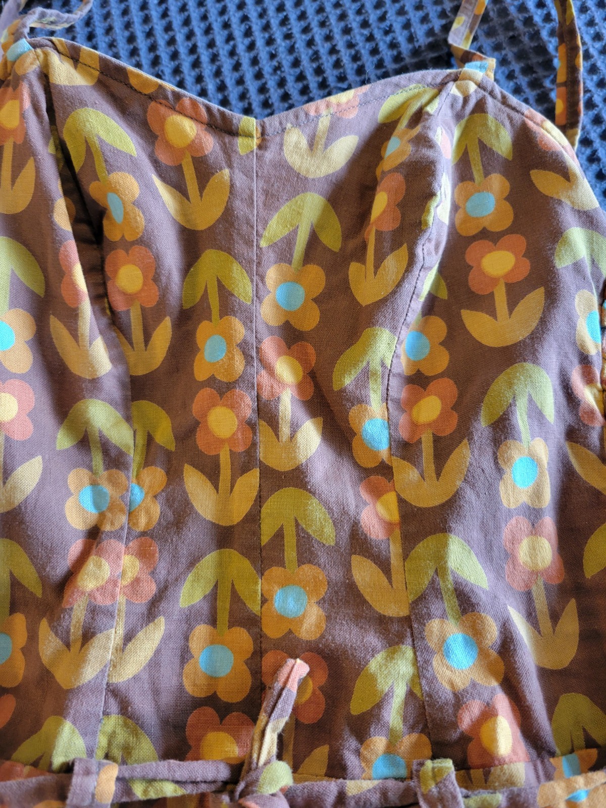 ANTIQUE CATALINA 1950’S 1960S COTTON SWIMSUIT PLAYSUIT FLOWERED FUN XS RARE