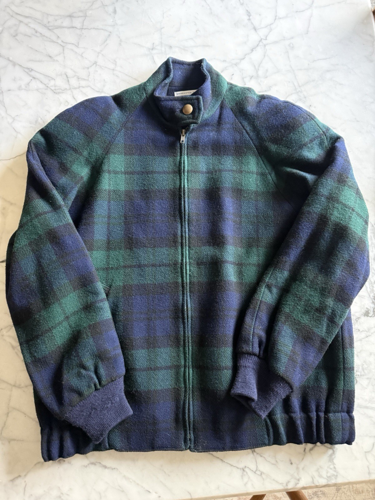 Vtg Pendleton 100% Virgin Wool Bomber Jacket 70s/80s Plaid Small Shoulder Pads!