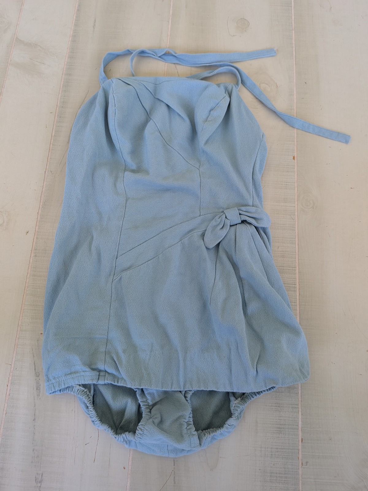 Vintage 1950s Sea Lure California Pin Up Style Blue 1 Piece Bathing Suit Size 36