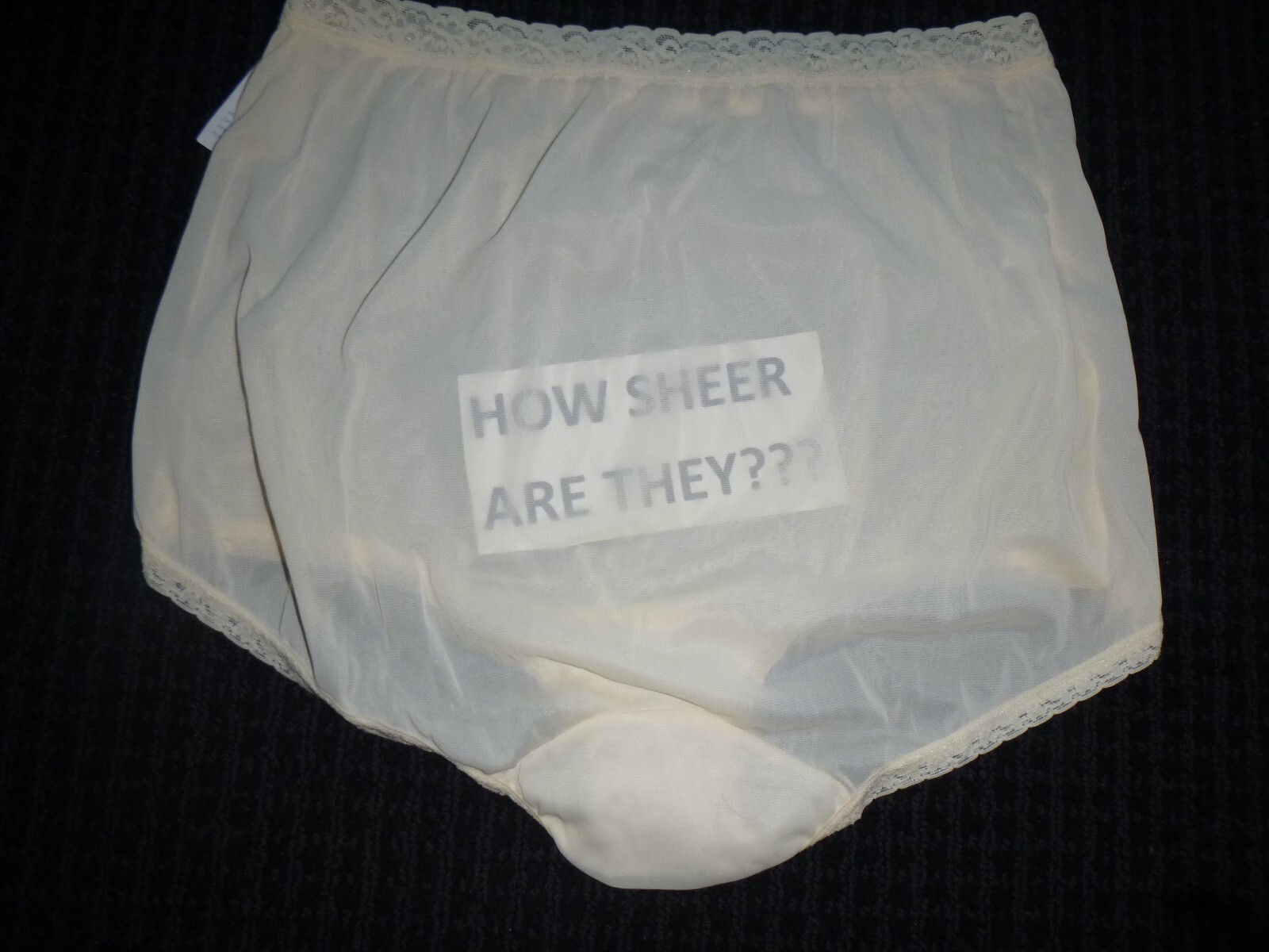 NOS Vtg Dixie Belle Off White Nylon Granny Panties Mushroom Gusset Sz 9