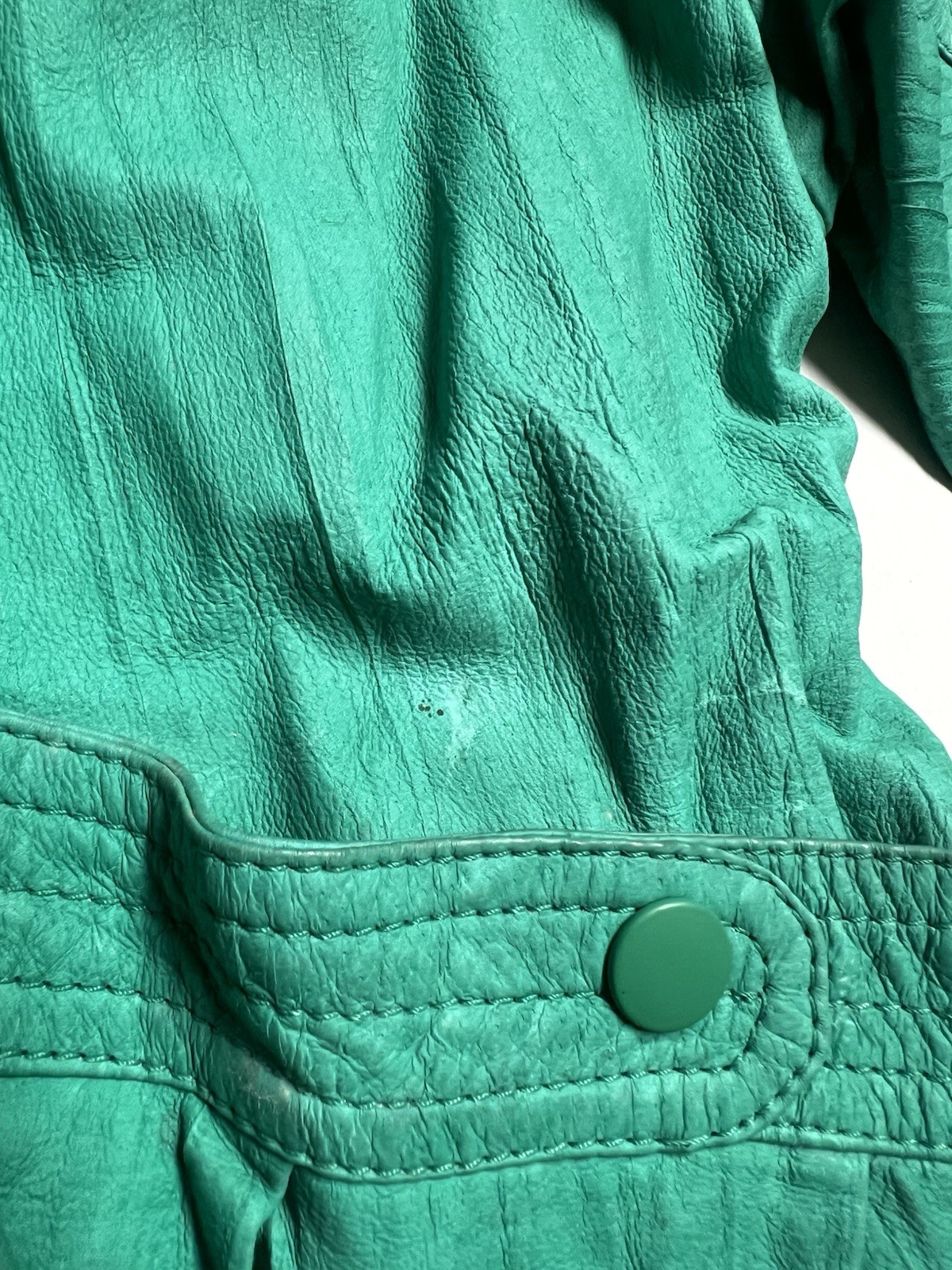 Vintage 80’s Split End Ltd. Leather Jacket Women’s Size 13/14 In Green