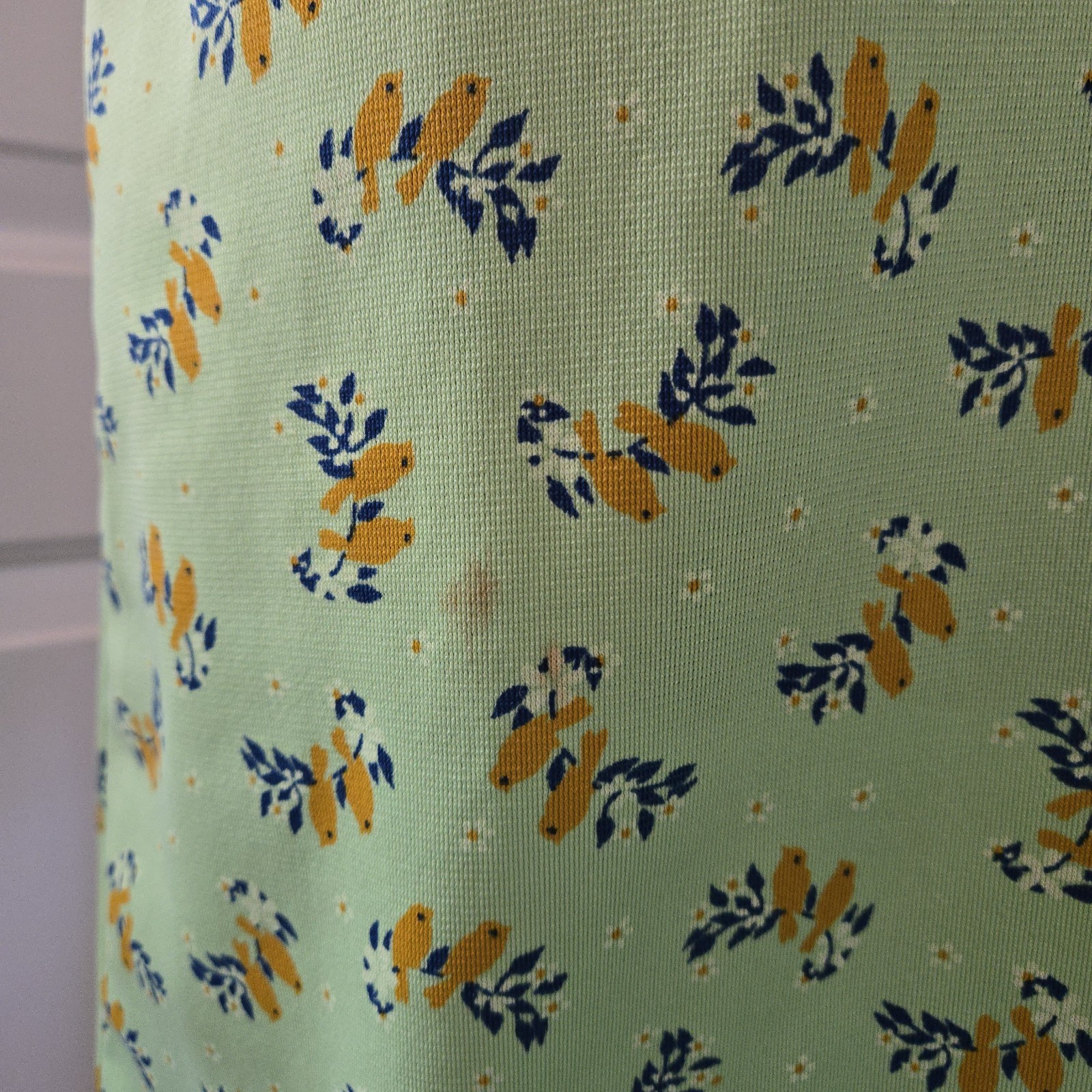 Vintage 70s Floral Bird Collared Maxi Dress, SIZE M, See Description