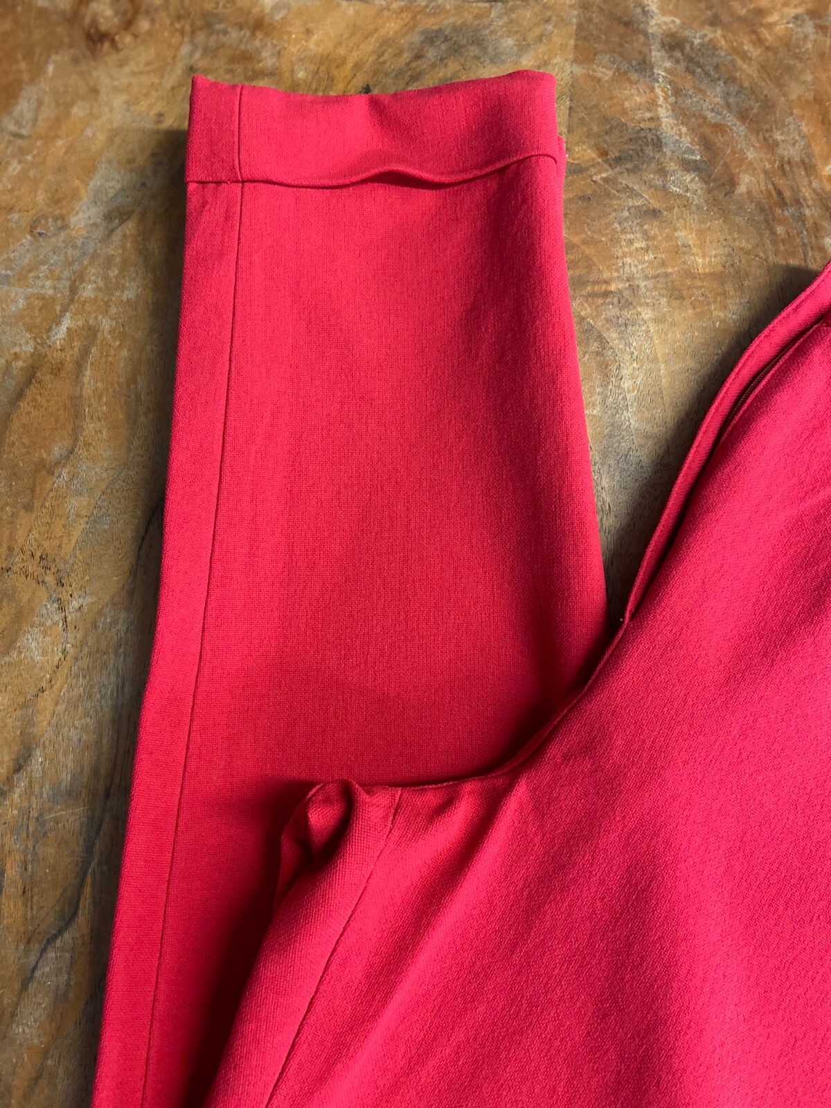 Designer 90s Escada Red Pants | Vintage Women&rsquo;s Cotton Trousers | Size EU 42
