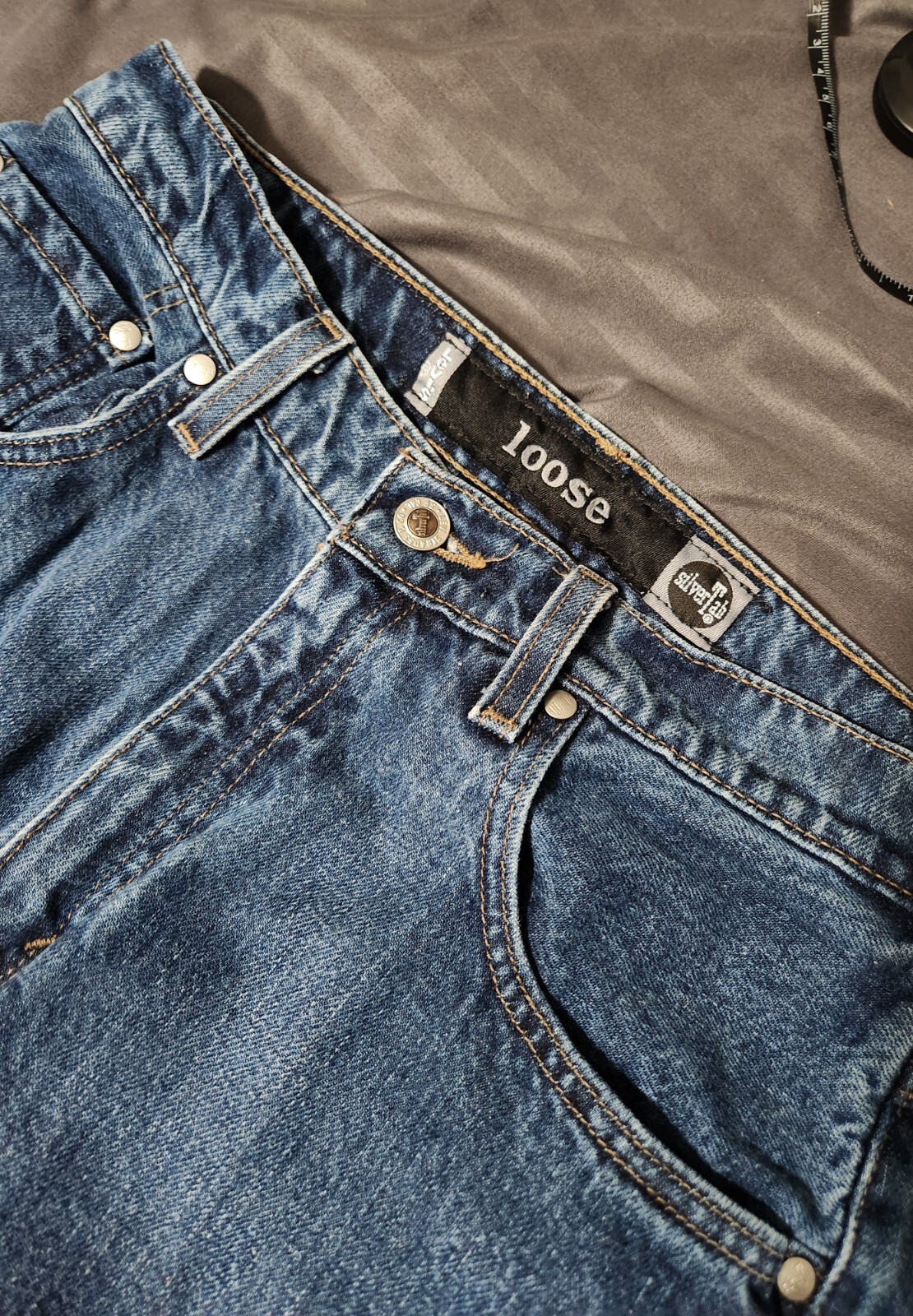 VTG Made In USA Juniors Size 9 Loose Fit Silvertab Jeans