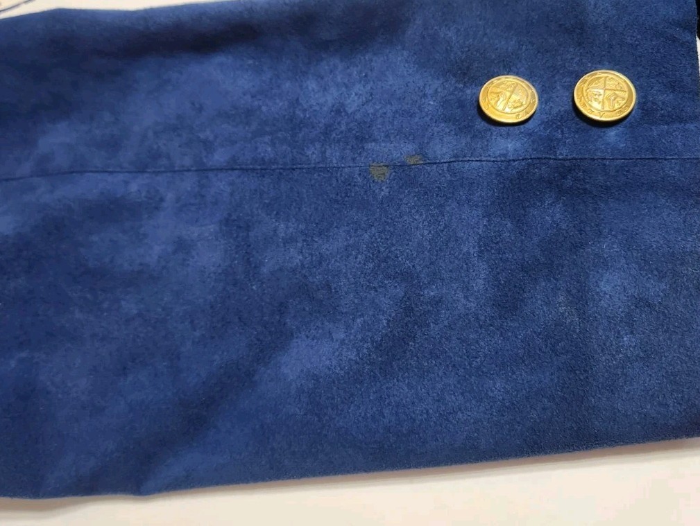 Vtg Count Romi Ltd Ultra Suede Long Blue Trench Coat Women&rsquo;s 52&Prime; bust (8 sz tag)