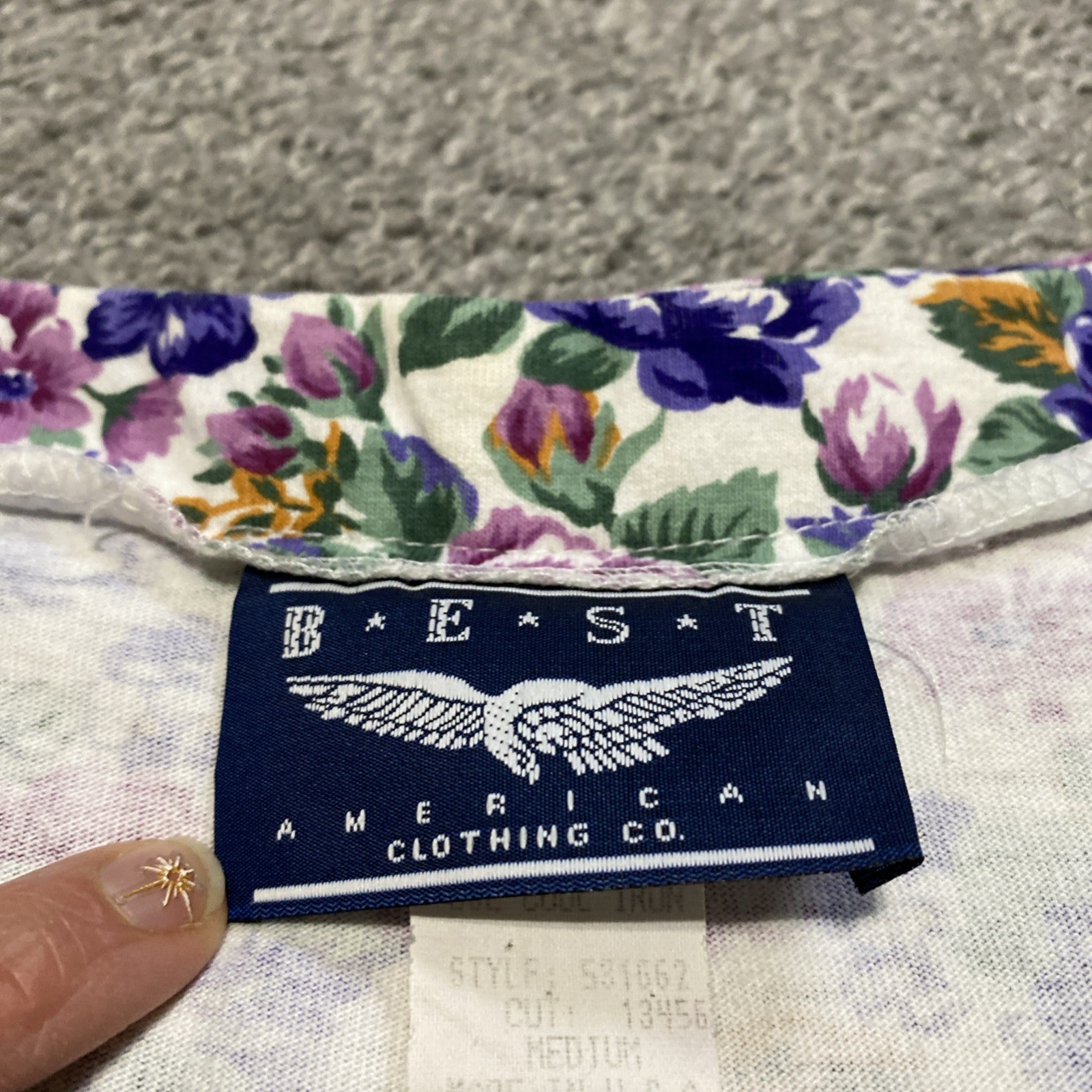 Vtg 80s Spring Floral Button Up Romper M Cotton Best American Clothing *Read*