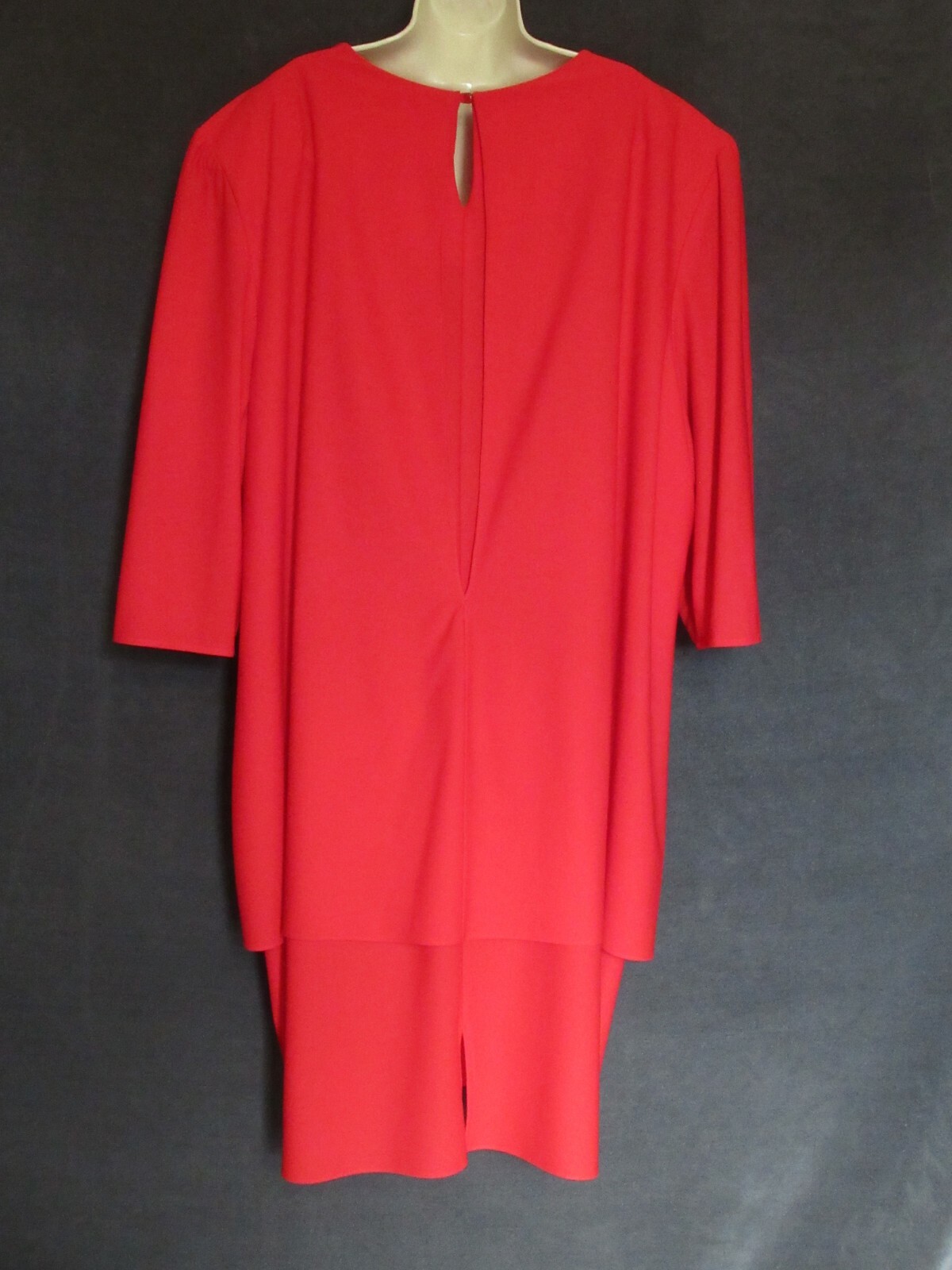 80&rsquo;s Vintage Risa Ann Vixen Red Poly Knit Rosette Draped Plus Size Party Dress
