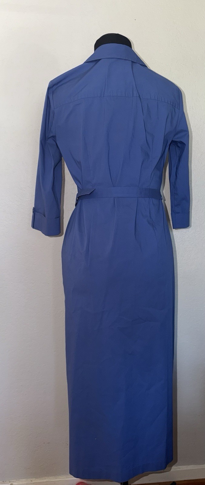 Talbots Peri Blue Iridescent Rockabilly Pencil Dress Pockets Bow 6 Petite
