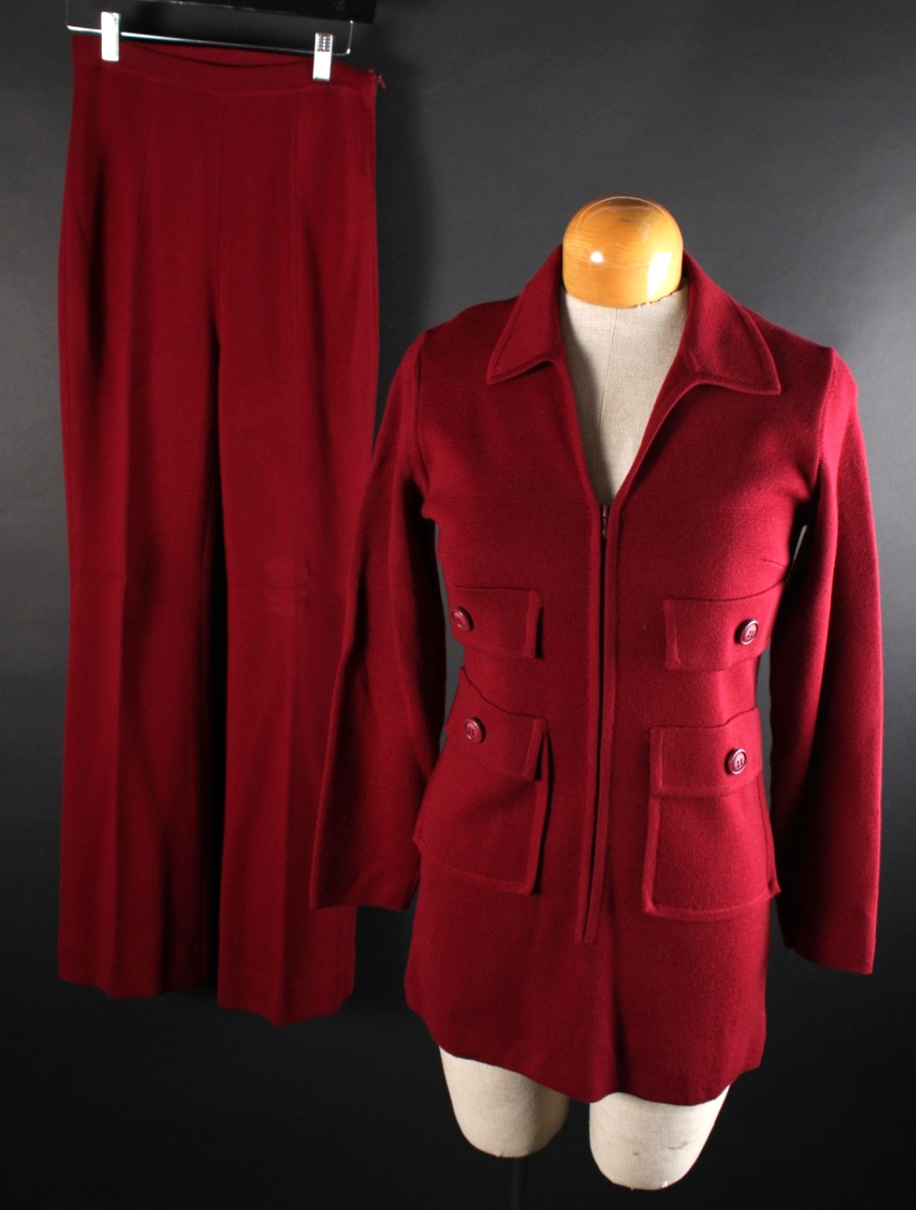 Vintage 1970s Enzo Fabiano Wool Pants Suit Women&rsquo;s Size 8 Made In Italy