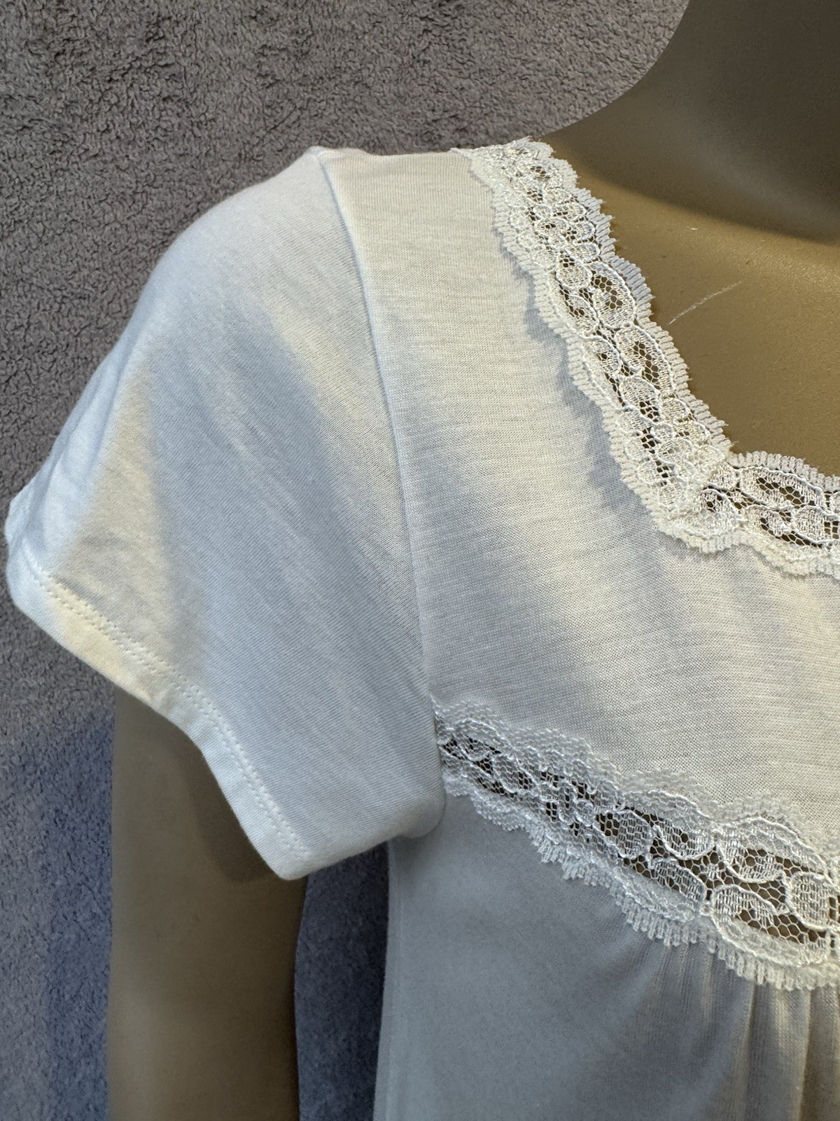 VTG Shadowline Amyris Pima Cotton Blend Nightgown, Sz S/M w/Tags Deadstock 90&rsquo;s