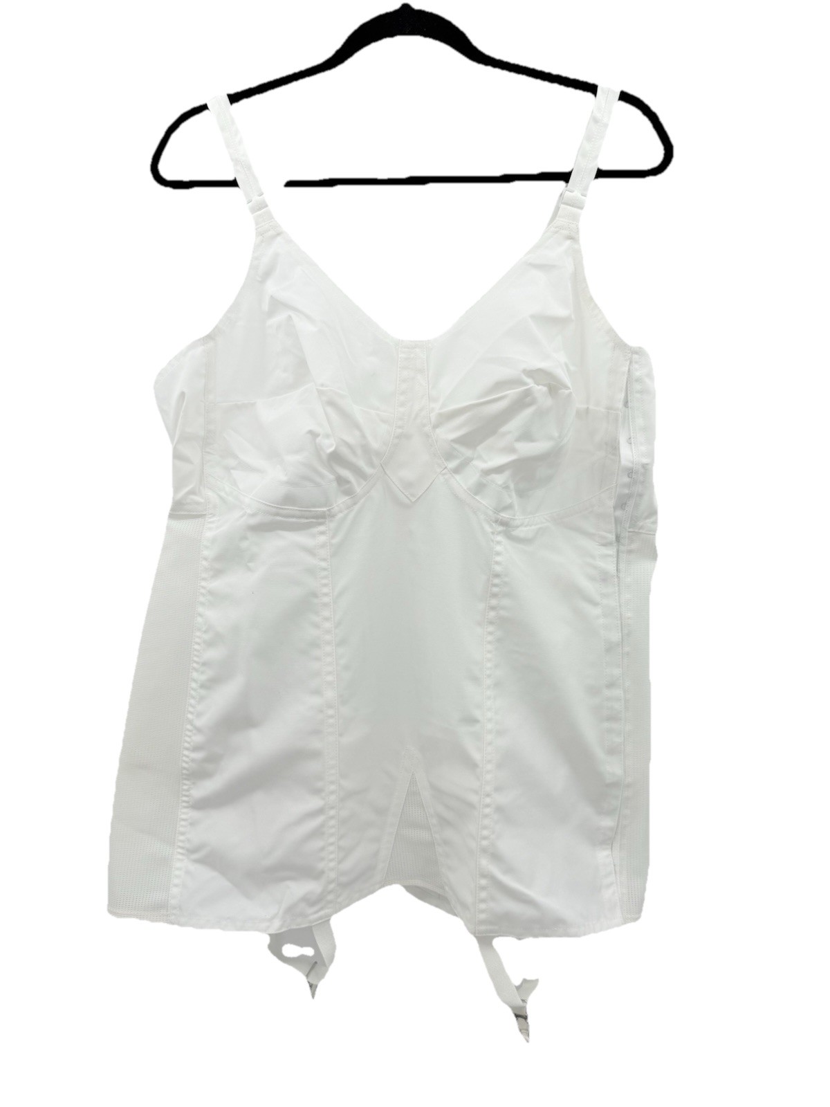 Adonna Sz 44 White CORSELETTE 4 Garters Open Bottom Girdle Lingerie NWOT Rare