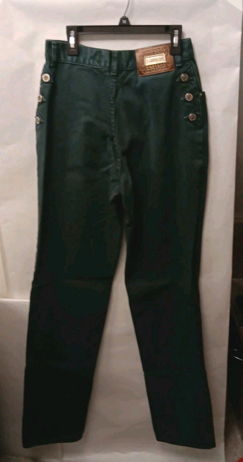 Vintage, lawman brand, era 1980 – 1990 Western Denim Jeans Hunter Green Size 9