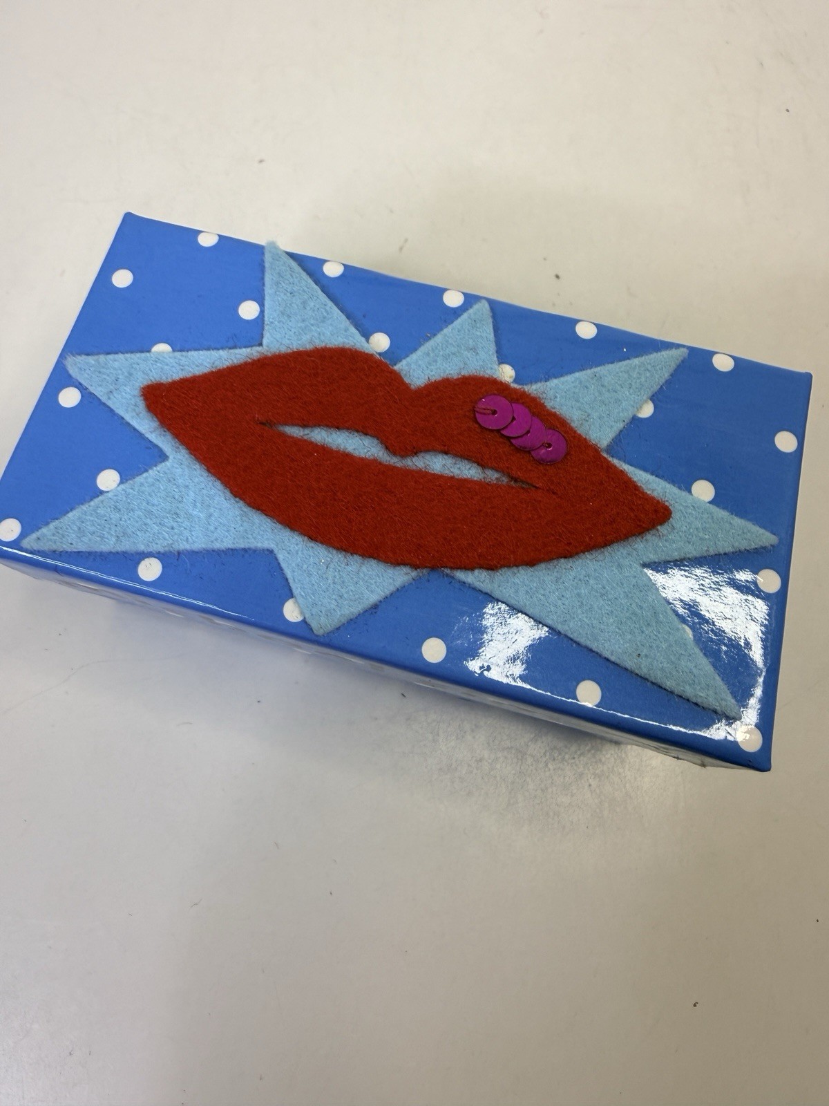 RARE Michael Simon Christmas Lipstick Case Ugly Sweater Style Beaded Sequins