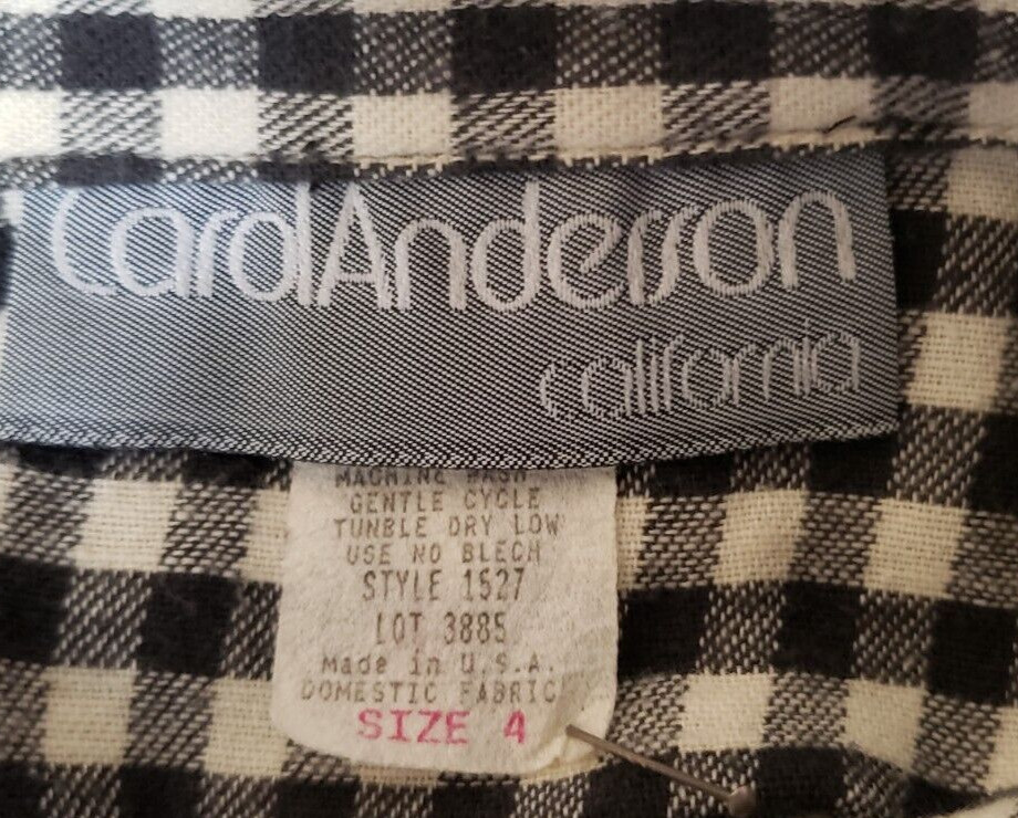 Vintage Carol Anderson Cottage Core Flannel Dress. Size 4