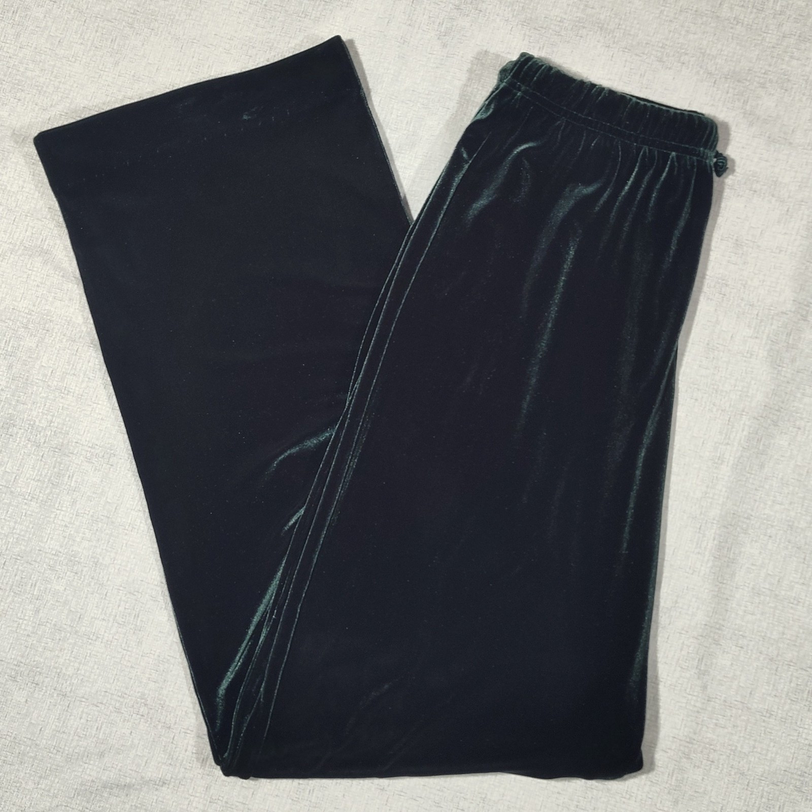 Vintage green velvet wide leg drawstring sweatpants by Jones New York Sport