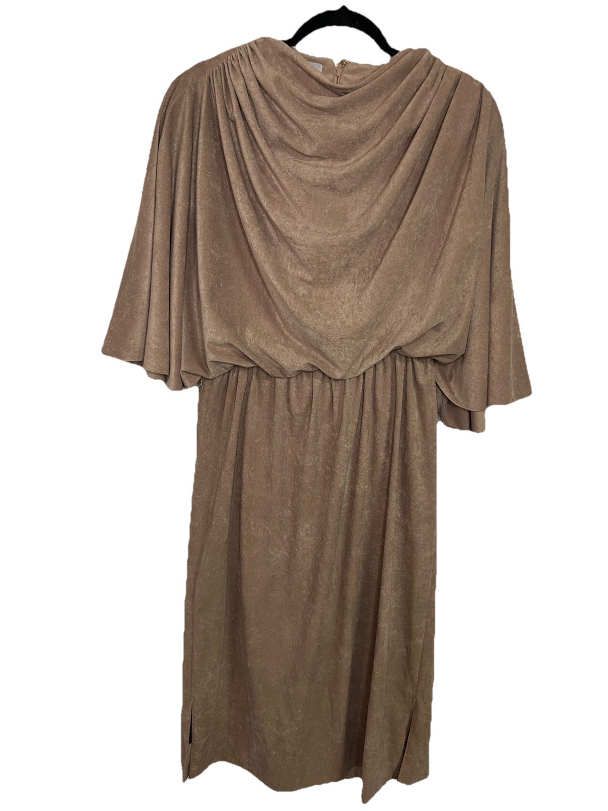 VTG Western Tan Suede Draped Midi Length Dress NARDIS OF DALLAS S/M