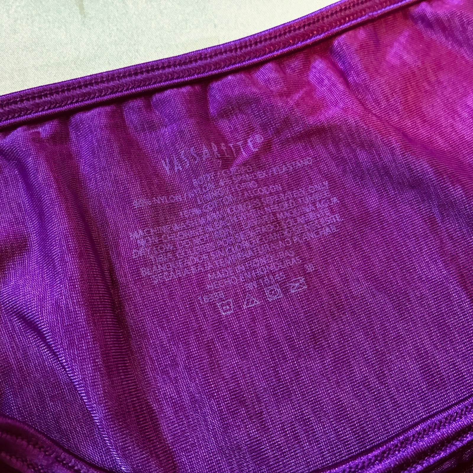 Vtg Purple Vassarette Nylon String Bikini Panty 7