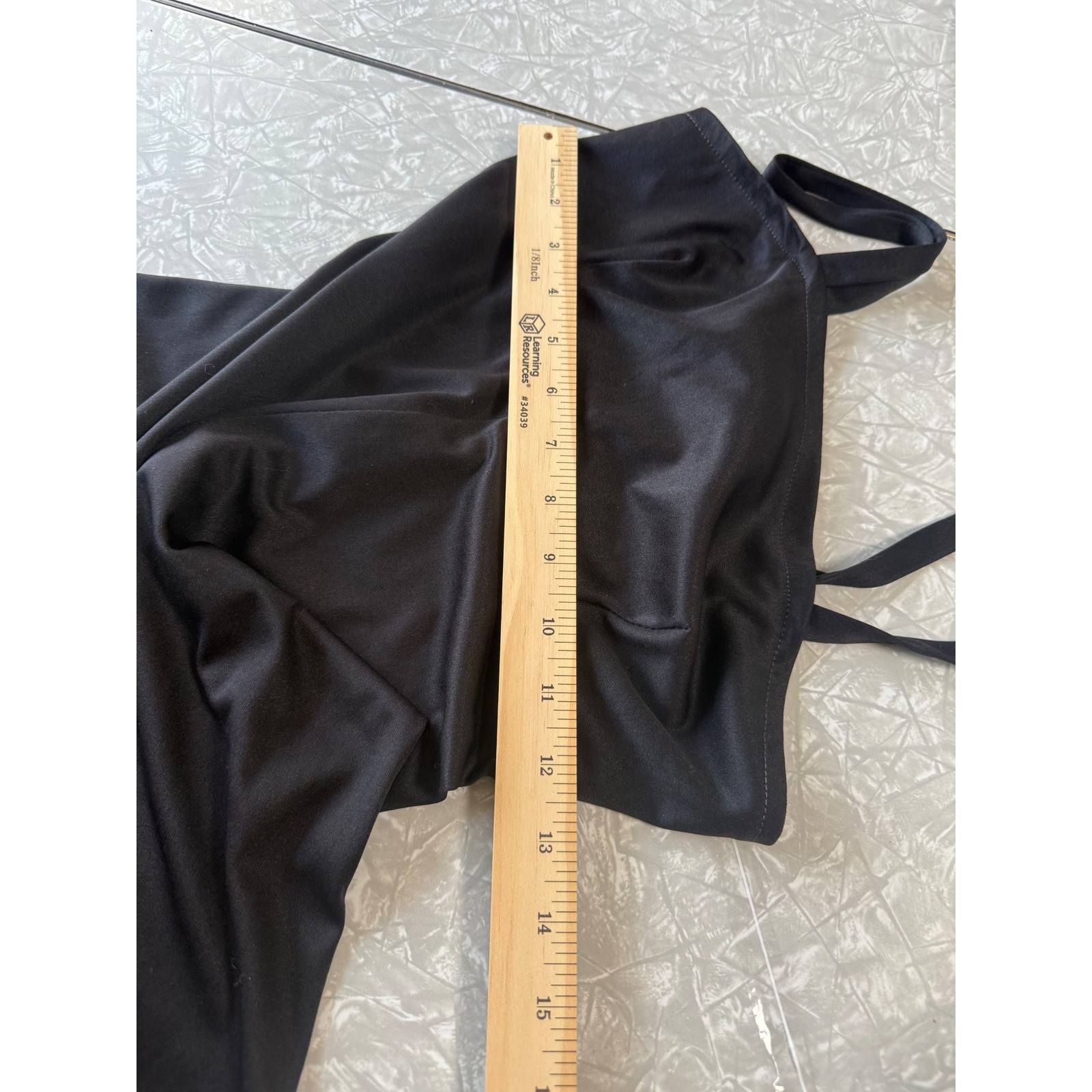 Vintage Black Spaghetti Strap Jumpsuit Wide Leg Sweetheart Neck 100% Disco 5