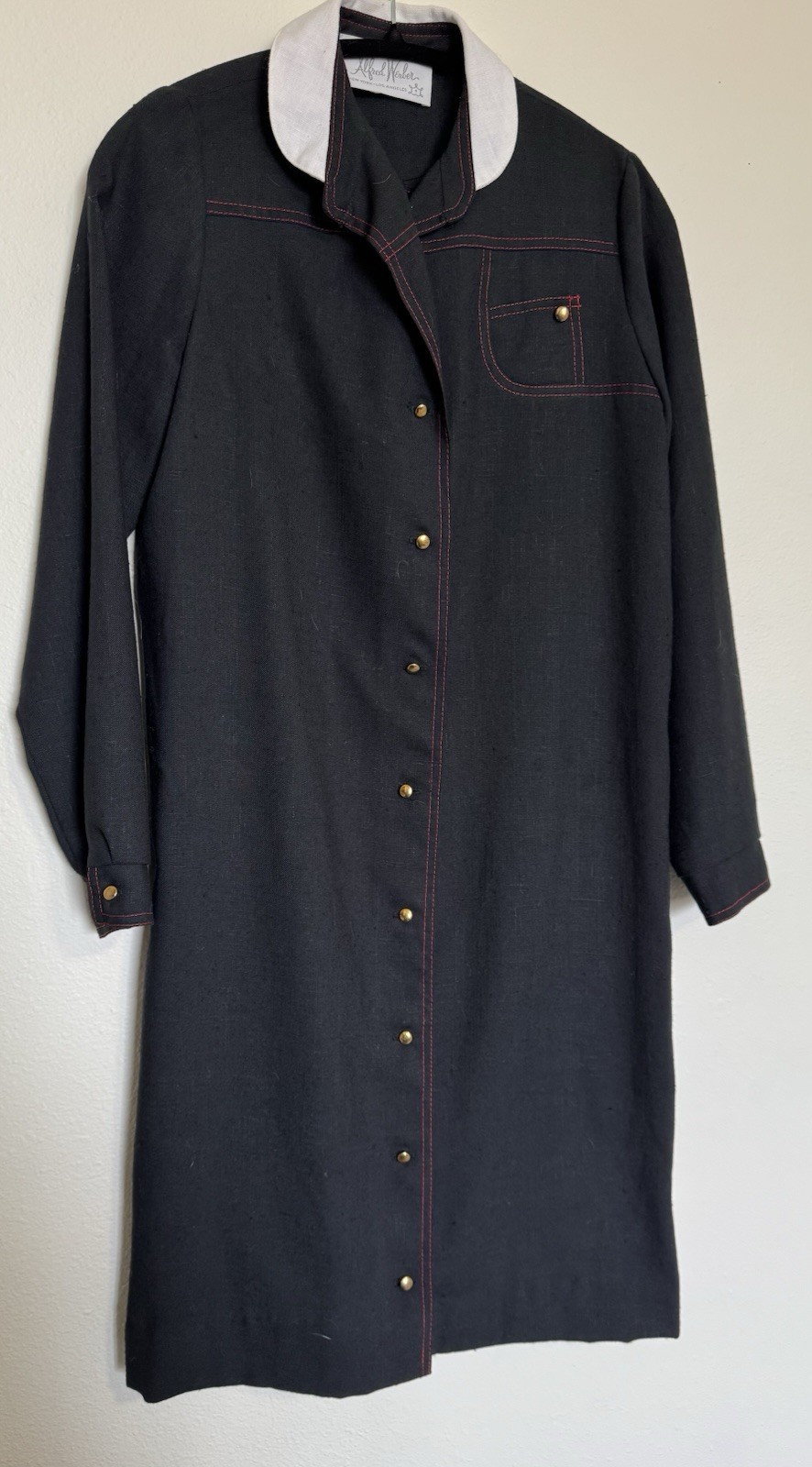Alfred Werber vintage black button up dress size 10