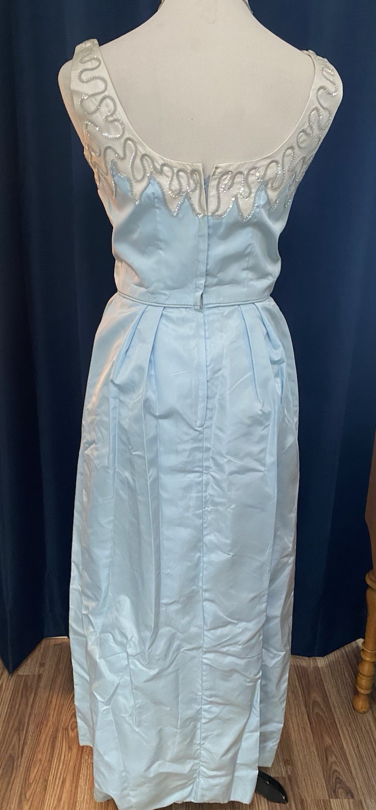 Classic 50s Powder Blue Jr Theme Sleeveless Prom Party Dress NEW YORK Original