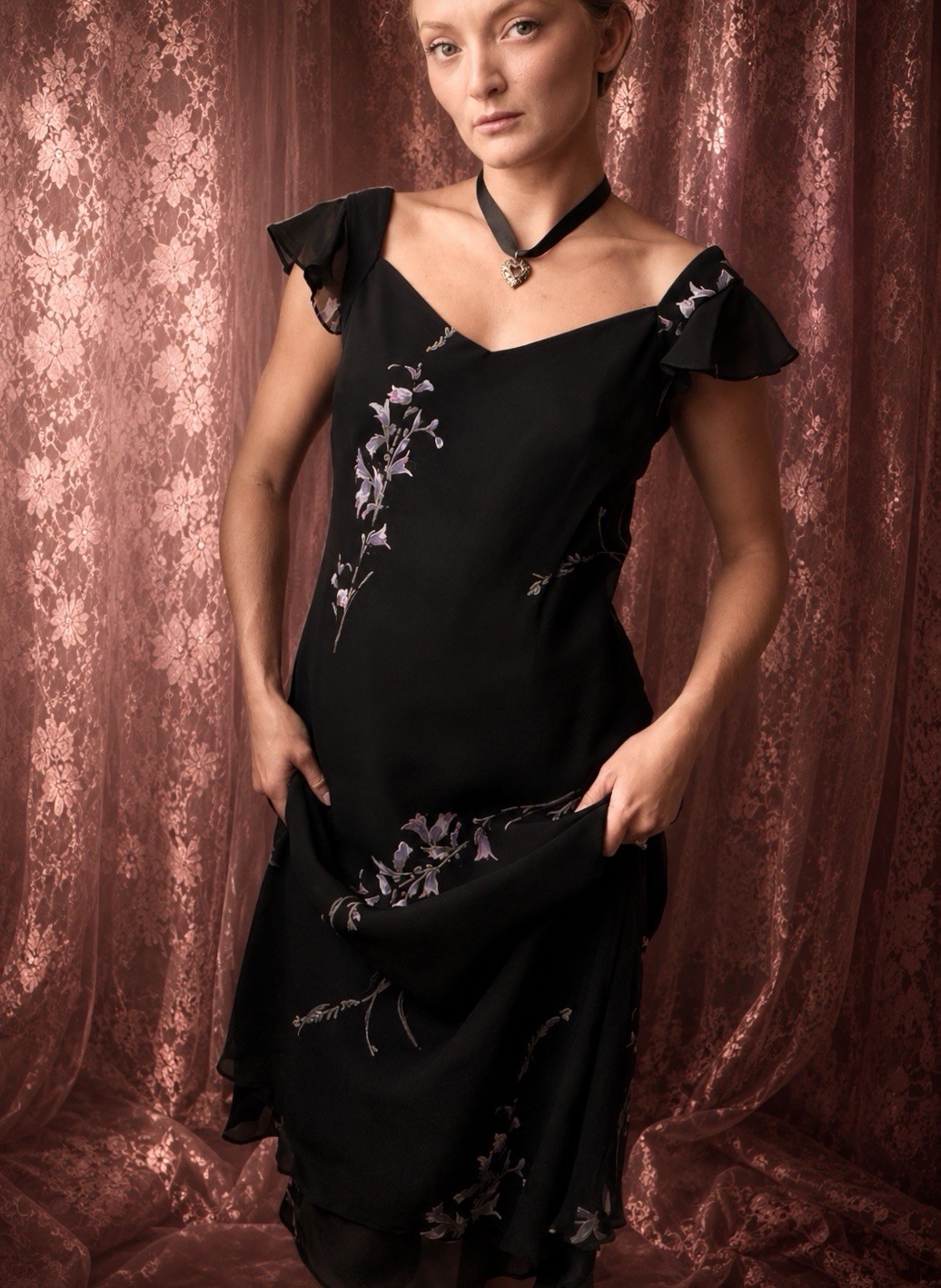 1990s Midnight Orchid gown
