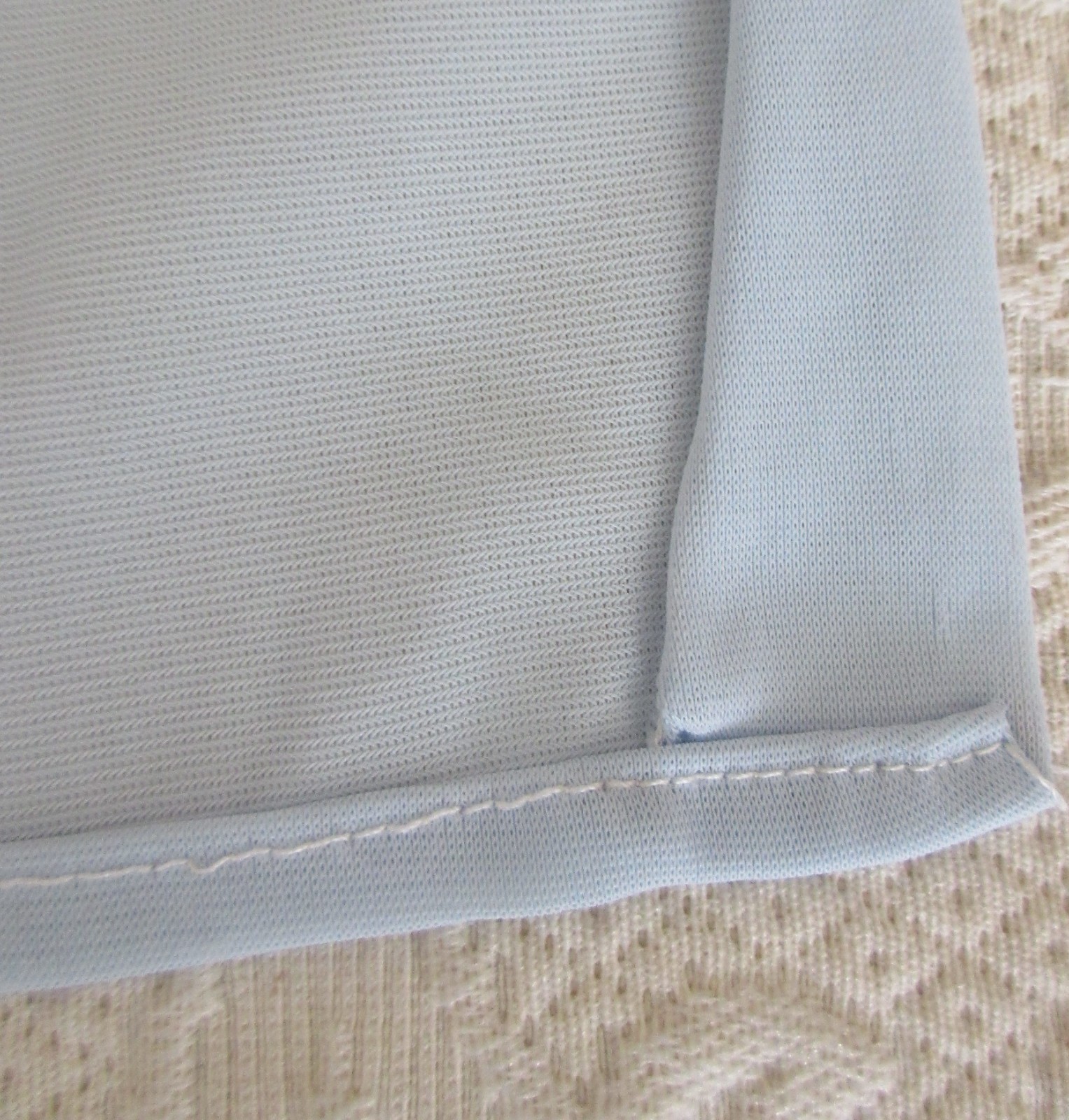 1960&rsquo;s BED JACKET PHILMAID BLUE nylon LACE RUFFLE size LARGE 40/42 USA
