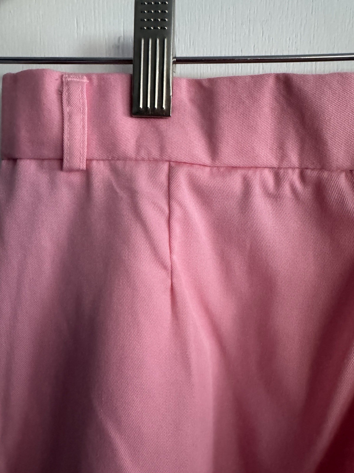 Vintage 1980s Pink Pleated Polyester Cotton Blend Pants High Waisted Rise