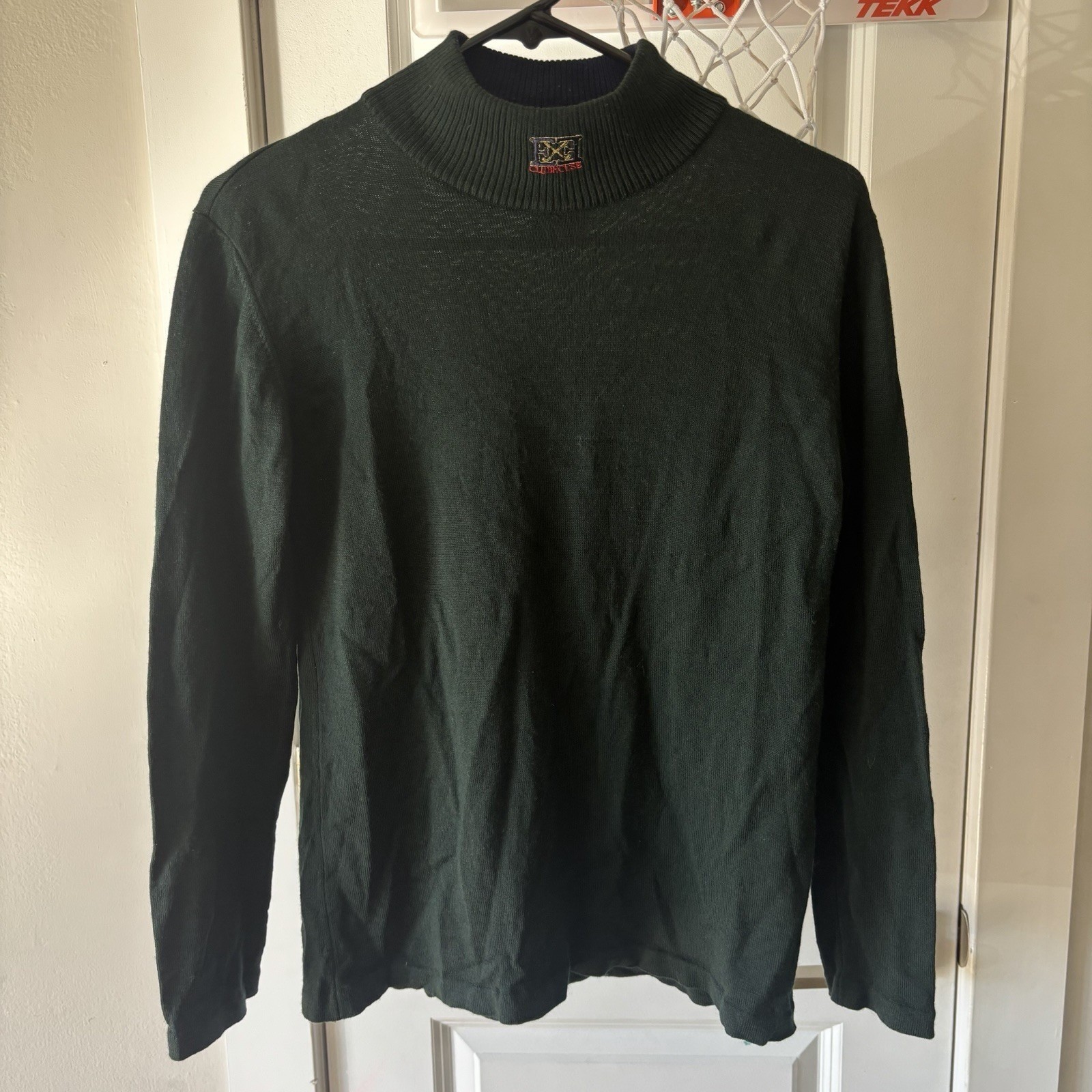 Escada Margaretha Ley 36 Vintage Mock Neck Wool Sweater Forest Green Clubhouse