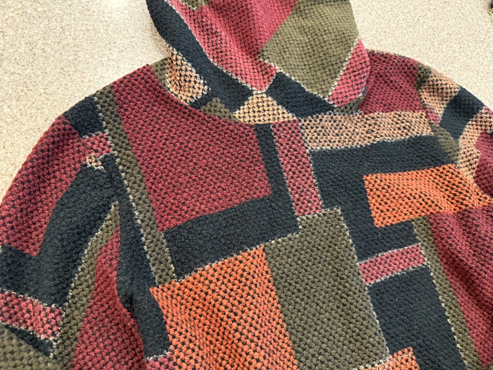 Vtg GRAFF USA Textured Geometric Turtleneck Knit Top Sweater Sz M &rsquo;70s-&rsquo;80s