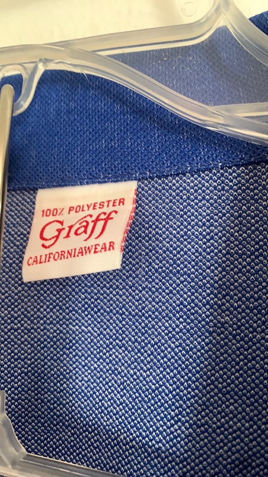 Vintage Graff California Blue Polyester Pleated Pull-on PantSuit Large
